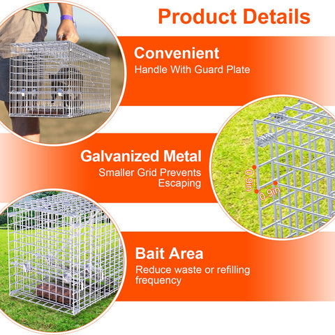 iMounTEK 25.6" Heavy Duty Humane Animal Trap – Folding Catch & Release