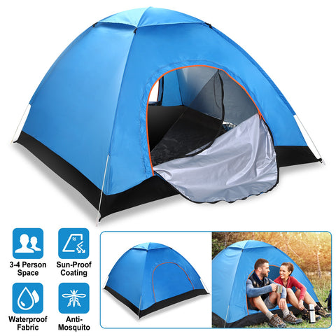 iMounTEK 4-Person Pop Up Tent – Instant Setup Waterproof (Blue)