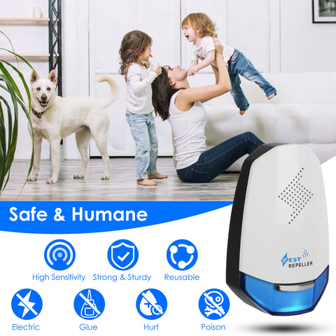 iMounTEK 2-Pack Ultrasonic Pest Repeller with Night Light – White