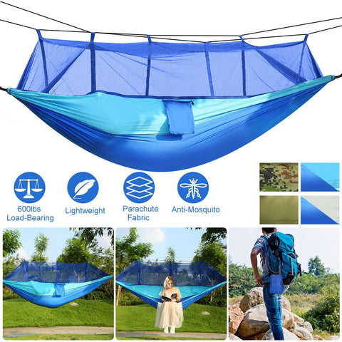 iMounTEK 2-Person Hammock with Mosquito Net – 600lbs (Blue)