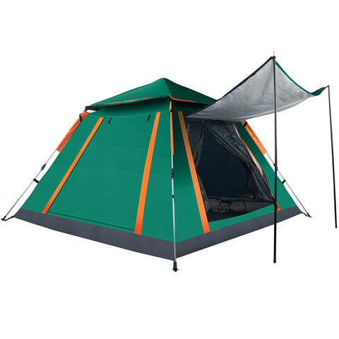 LakeForest 4-5 Person Camping Tent – Waterproof with Mosquito Nets (Green)