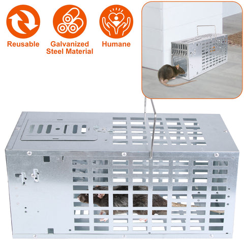 iMounTEK Humane Live Mouse Trap – Metal Cage Single Door Continuous Capture