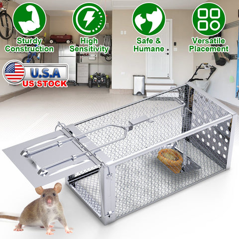 iMounTEK Single Door Rat Trap Cage – Humane Rodent Trap Indoor/Outdoor
