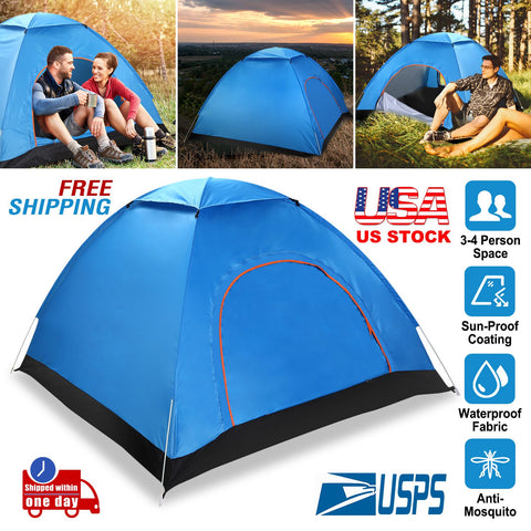 iMounTEK 4-Person Pop Up Tent – Instant Setup Waterproof (Blue)