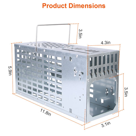 iMounTEK Humane Live Mouse Trap – Metal Cage Single Door Continuous Capture
