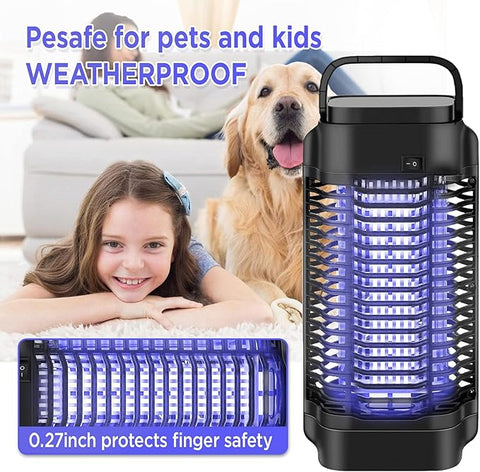 Electric Mosquito Zapper - Powerful 4200V Fly Killer with Metal Mesh for Indoor/Home/Garden