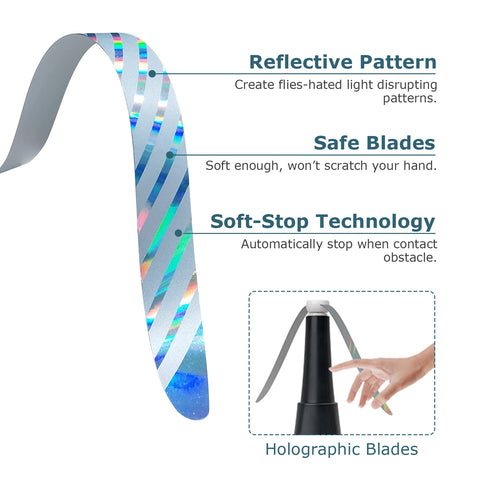 Repellent Trap Fly Fan Rechargeable Battery 2 Reflective