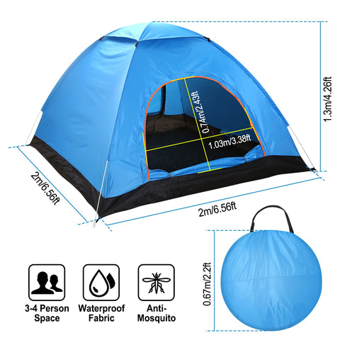 iMounTEK 4-Person Pop Up Tent – Instant Setup Waterproof (Blue)