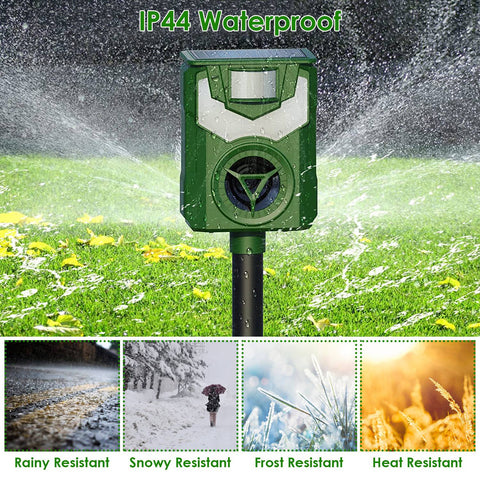 LakeForest Solar Animal Repeller with Flame Light – USB & PIR Sensor