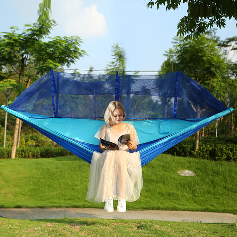 iMounTEK 2-Person Hammock with Mosquito Net – 600lbs (Blue)