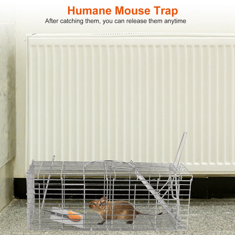 iMounTEK Foldable Rat Trap Cage – Galvanized Iron with L-Shaped Rod