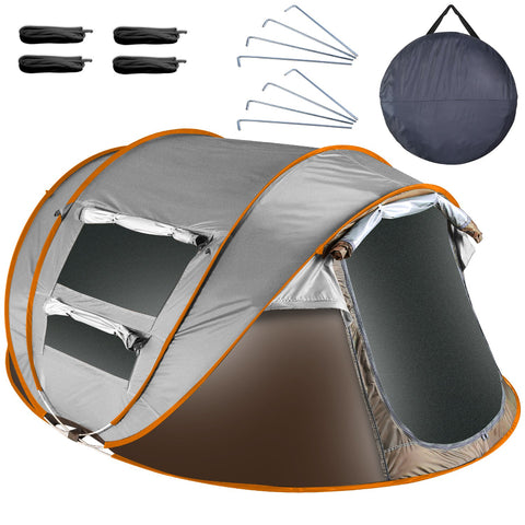 LakeForest 5-8 Person Pop Up Tent – Auto Setup Waterproof (Khaki)