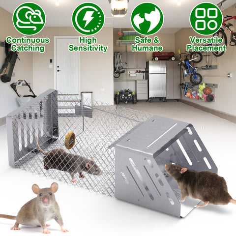 iMounTEK Automatic Continuous Rat Trap – Single Door Humane Live Cage