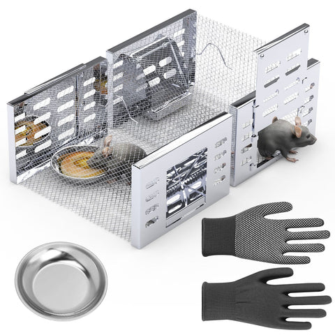 iMounTEK 2-Pack Humane Rat Trap Cage – Automatic Continuous Catch & Release