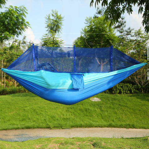 iMounTEK 2-Person Hammock with Mosquito Net – 600lbs (Blue)