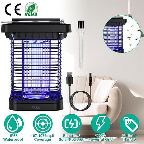 Solar Powered Bug Zapper - Outdoor Insect Killer by iMountek