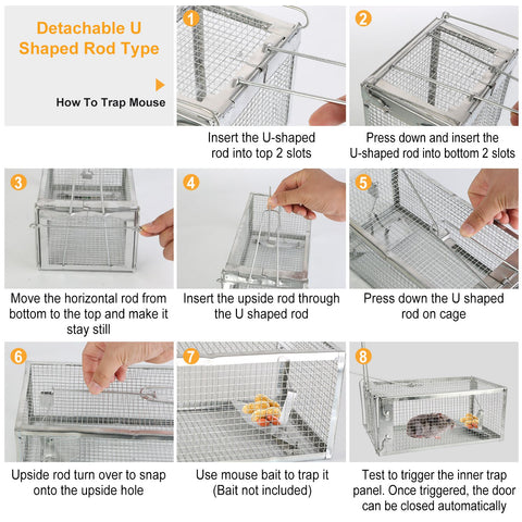 Humane Rat Trap Cage – Galvanized Iron with U-Shaped Rod