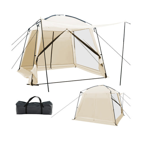10 X 10 Feet Screened Canopy Tent W/ Vestibule and Zippered Door