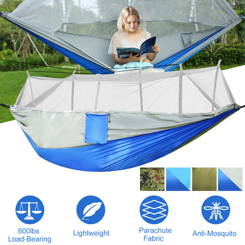 iMounTEK 2-Person Hammock with Mosquito Net – 600lbs (Grey)