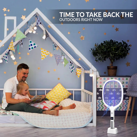 Electric Bug Zapper, Instant Fly Swatter Rechargeable Racket for Indoor and Outdoor