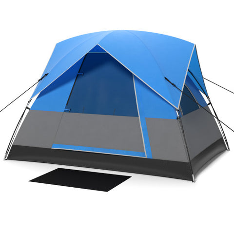 3 Person Camping Tent - Outdoor with Removable Floor Mat for Camping Hiking Traveling, Blue