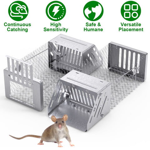 iMounTEK Automatic Continuous Rat Trap – Single Door Humane Live Cage