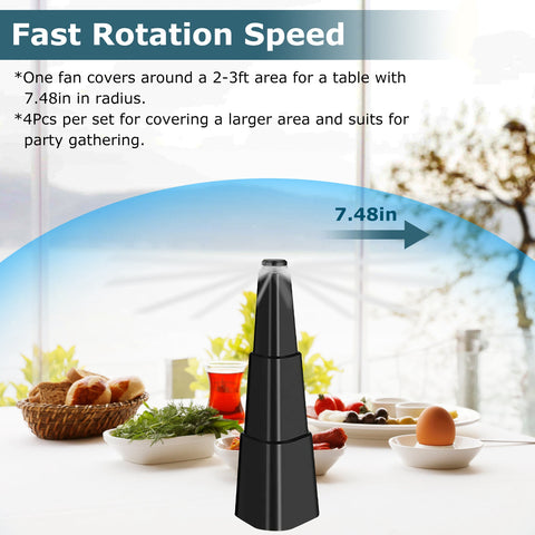 iMounTEK 4-Pack Fly Repellent Fan – Battery Powered Table Top
