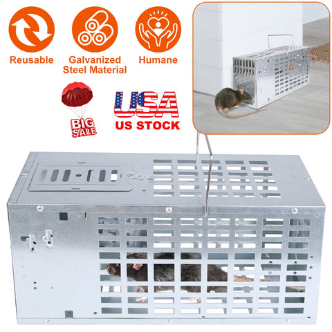 iMounTEK Humane Live Mouse Trap – Metal Cage Single Door Continuous Capture