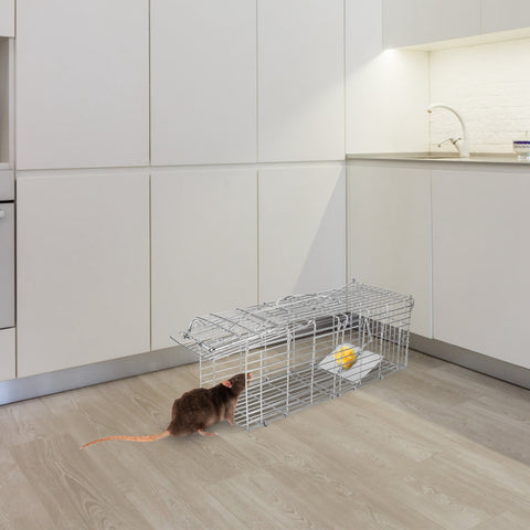 iMounTEK Foldable Rat Trap Cage – Galvanized Iron with L-Shaped Rod