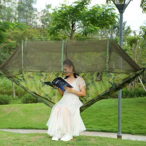 iMounTEK 2-Person Hammock with Mosquito Net – 600lbs (Camouflage)