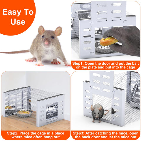 iMounTEK 2-Pack Humane Rat Trap Cage – Automatic Continuous Catch & Release
