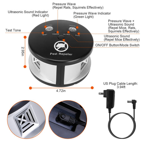 iMounTEK 360° Ultrasonic Pest Repeller – Pressure Wave Plug-In