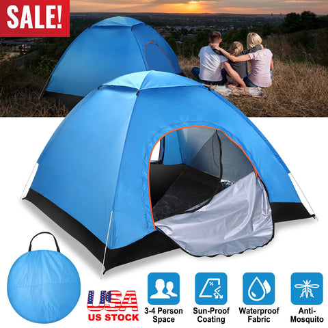 iMounTEK 4-Person Pop Up Tent – Instant Setup Waterproof (Blue)