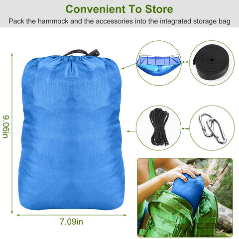 iMounTEK 2-Person Hammock with Mosquito Net – 600lbs (Blue)