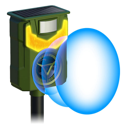 LakeForest Solar Animal Repeller with Flame Light – USB & PIR Sensor