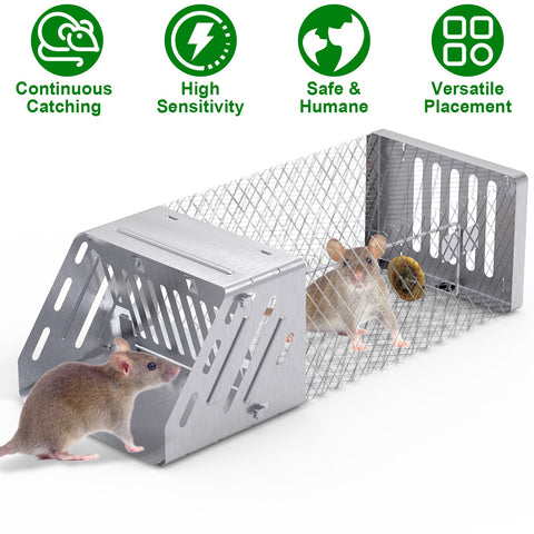 iMounTEK Automatic Continuous Rat Trap – Single Door Humane Live Cage