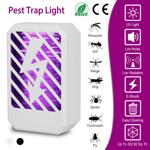 iNOVA Indoor Plug-In Bug Zapper – UV Mosquito Killer Lamp (White)