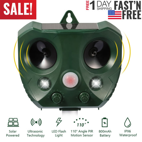 iMounTEK Solar Animal Repeller – LED Flash IPX6 Waterproof