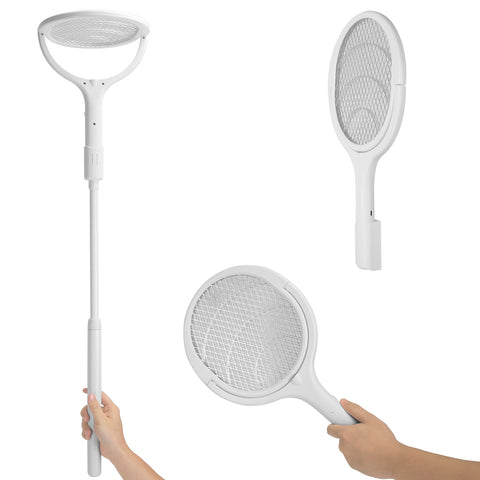 iMounTEK 3-in-1 Electric Bug Zapper Racket – 90° Rotating Telescopic Wand