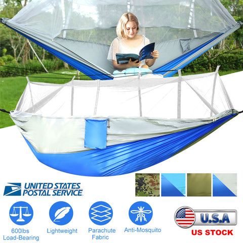 iMounTEK 2-Person Hammock with Mosquito Net – 600lbs (Grey)
