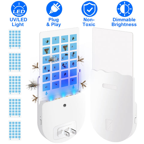 iMounTEK Plug-In Flying Insect Trap – UV Light with 5 Glue Boards