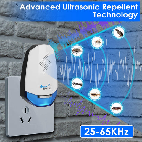 iMounTEK 2-Pack Ultrasonic Pest Repeller with Night Light – White