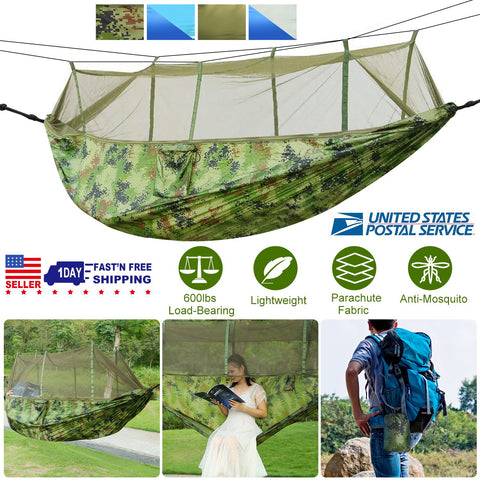 iMounTEK 2-Person Hammock with Mosquito Net – 600lbs (Camouflage)
