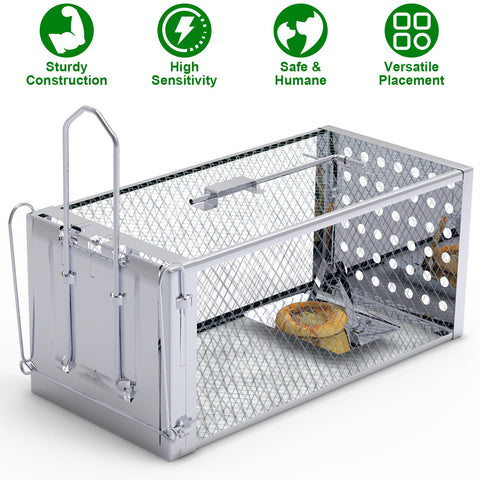 iMounTEK Single Door Rat Trap Cage – Humane Rodent Trap Indoor/Outdoor