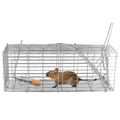 iMounTEK Foldable Rat Trap Cage – Galvanized Iron with L-Shaped Rod