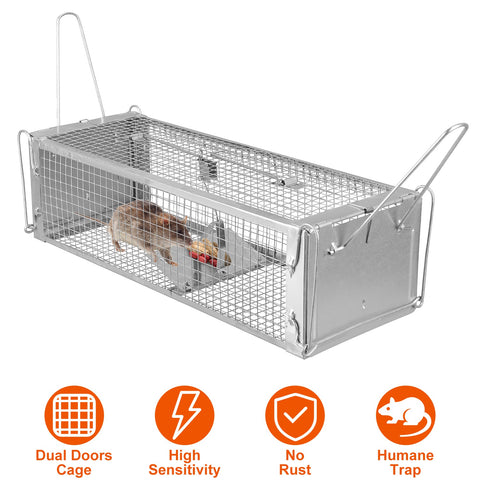 iMounTEK Dual Door Rat Trap Cage – Dense Mesh Zinc Plated