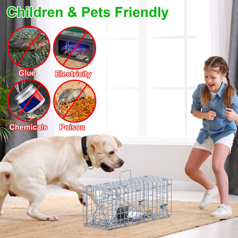 Rodent Rat Mouse Trap Cage 2Pcs Foldable Humane