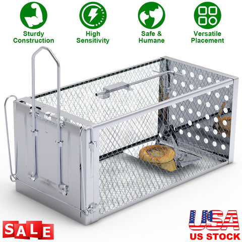 iMounTEK Single Door Rat Trap Cage – Humane Rodent Trap Indoor/Outdoor