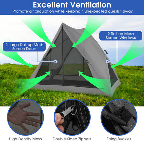 Pop-Up Camping Tent for 2-3 People with Carry Bag and Rainfly for Backpacking Hiking Trip