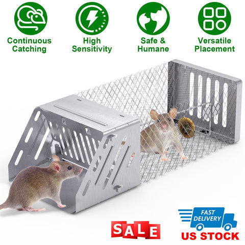 iMounTEK Automatic Continuous Rat Trap – Single Door Humane Live Cage